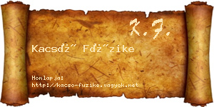 Kacsó Füzike névjegykártya